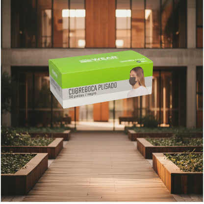 Cubrebocas tricapa desechable, Premium c/50