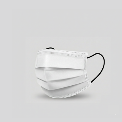 Cubrebocas infantil tricapa color blanco con ajuste nasal y diseño cómodo para uso escolar