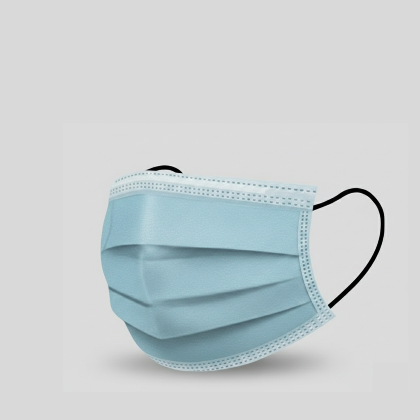 Cubrebocas infantil tricapa color azul con ajuste nasal y diseño cómodo para uso escolar